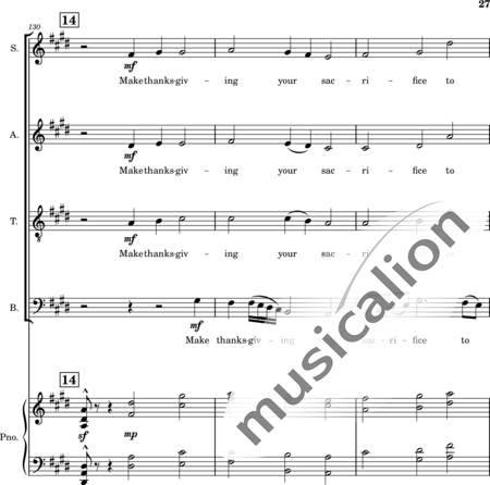 Ellison, William: Psalm 50  The Acceptable Sacrifice A Psalm of Asaph. - Choir>SATB+Piano:27