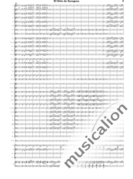 Oudrid y Segura, Cristóbal: El sitio de Zaragoza - Trumpet 6+Saxophone 6+Clarinet 5+Trombone 3+Flute 3+Tuba 3+Oboe 2+Bassoon 2+Percussion 2+AlpineHorn 2+Piano+Glockenspiel+Timpani+|otherinstrument+English horn:3