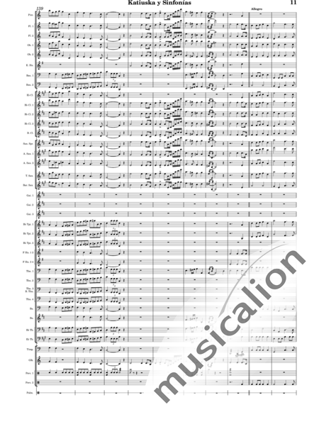 Sorozábal Mariezcurrena, Pablo: Katiuska y Sinfonías - Clarinete 5+Saxofón 5+Trombón 4+Trompeta 3+Flauta 3+Percusión 3+Gaita 3+Oboe 2+Fagot 2+Tuba 2+|otro instrumento 2+Trompa de los Alpes 2+Glockenspiel+Tímpani+Corno inglés:11