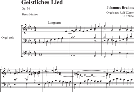 Brahms, Johannes: Geistliches Lied - Orgel>mPed:0