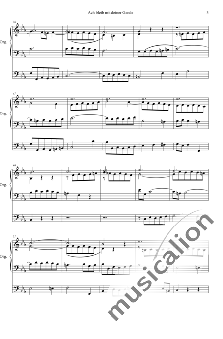Fischer, Michael Gotthardt: Chorale Preldue "Ach bleib mit deiner Gnade" - (''Ah, Abide with Your Grace'') - Organ>wped:3