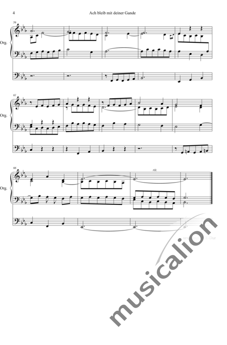 Fischer, Michael Gotthardt: Chorale Preldue "Ach bleib mit deiner Gnade" - (''Ah, Abide with Your Grace'') - Organ>wped:4