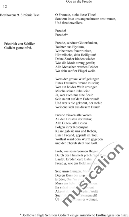 Knapicius, Joseph: Ode an die Freude (SAT/B) - Chor>SAB+Orgel>mPed:12
