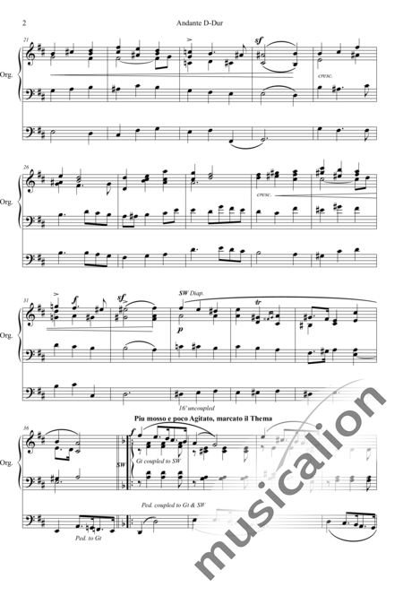 Oakeley, Herbert Stanley: Andante D-Dur - Orgel>mPed:2