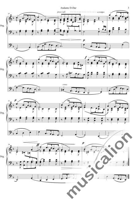 Oakeley, Herbert Stanley: Andante D-Dur - Orgel>mPed:3