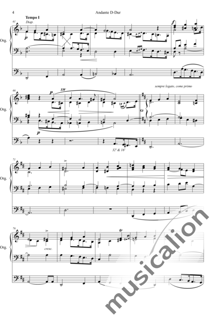 Oakeley, Herbert Stanley: Andante D-Dur - Orgel>mPed:4