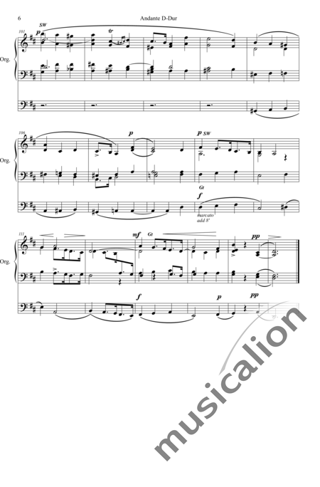 Oakeley, Herbert Stanley: Andante D-Dur - Orgel>mPed:6