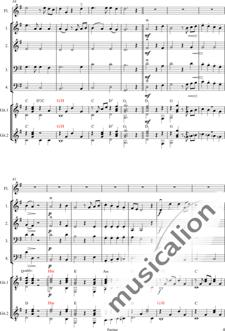 Wittig, Michael: Festlicher Auftakt - Flöte+[Git]+[Vl+Vla+Vc]+[Mdl]:4