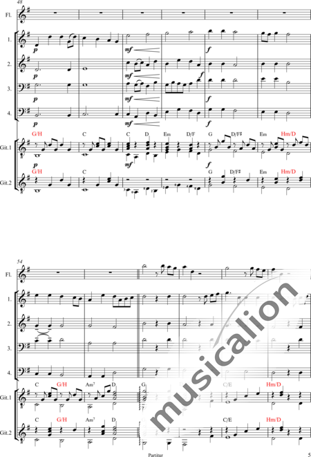 Wittig, Michael: Festlicher Auftakt - Flöte+[Git]+[Vl+Vla+Vc]+[Mdl]:5