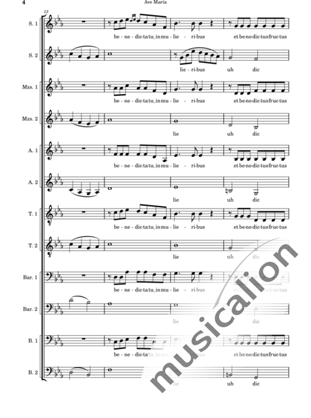 Cassone, Leopoldo: Ave María - Chor>SSSSAATTBBBB:4
