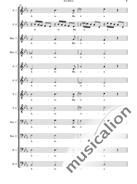 Cassone, Leopoldo: Ave María - Chor>SSSSAATTBBBB:7