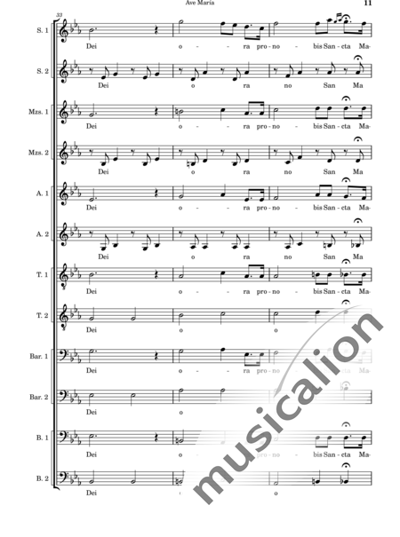 Cassone, Leopoldo: Ave María - Chor>SSSSAATTBBBB:11