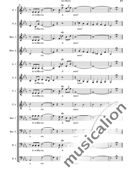 Cassone, Leopoldo: Ave María - Chor>SSSSAATTBBBB:17