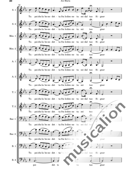 Cassone, Leopoldo: Ave María - Chor>SSSSAATTBBBB:20