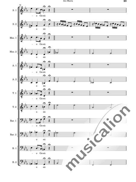 Cassone, Leopoldo: Ave María - Chor>SSSSAATTBBBB:23