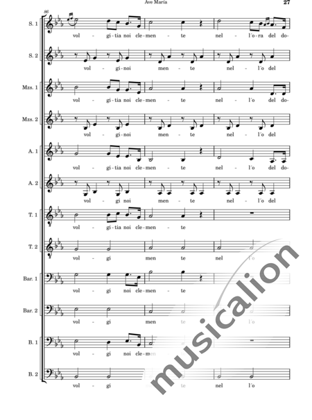 Cassone, Leopoldo: Ave María - Chor>SSSSAATTBBBB:27