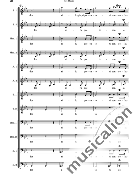Cassone, Leopoldo: Ave María - Chor>SSSSAATTBBBB:28