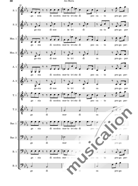 Cassone, Leopoldo: Ave María - Chor>SSSSAATTBBBB:30