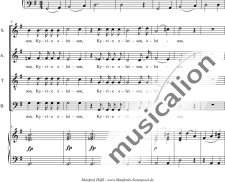 Schubert, Franz (Peter): Missa in G-organ score, 1st movement: Kyrie (Mass) - Coro>SATB+Órgano>cPed:1