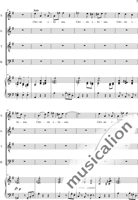Schubert, Franz (Peter): Missa in G-organ score, 1st movement: Kyrie (Mass) - Coro>SATB+Órgano>cPed:3