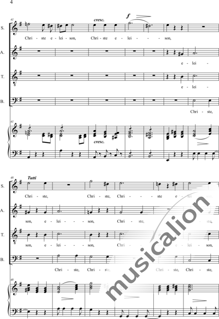 Schubert, Franz (Peter): Missa in G-organ score, 1st movement: Kyrie (Mass) - Coro>SATB+Órgano>cPed:4