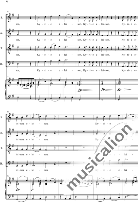 Schubert, Franz (Peter): Missa in G-organ score, 1st movement: Kyrie (Mass) - Coro>SATB+Órgano>cPed:6