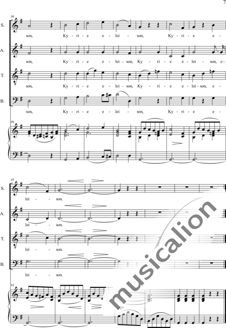 Schubert, Franz (Peter): Missa in G-organ score, 1st movement: Kyrie (Mass) - Coro>SATB+Órgano>cPed:7