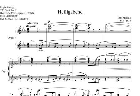 Malling, Otto: Heiligabend - Orgel>mPed:0