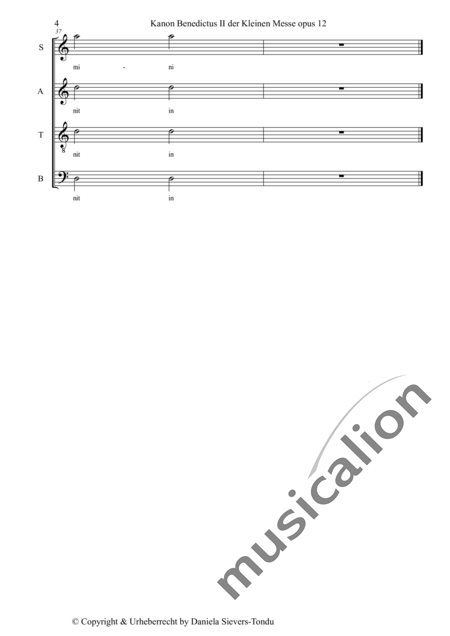Sievers, Daniela: Canon Benedictus a - Choir>SATB:4