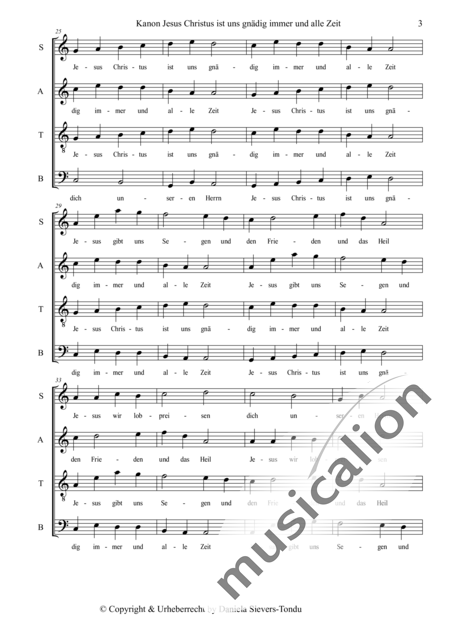 Sievers, Daniela: Kanon Jesus Christus ist uns gnädig 2 - Chor>SATB:3