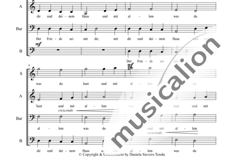 Sievers, Daniela: Kanon Der Friede sei mit dir und mit deinem Haus - Chor>SATB:1