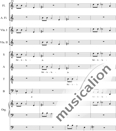 Sievers, Daniela: Halleluja-Ruf 8 - Chor>SATB+Bfl+Vl+OrgmP:6
