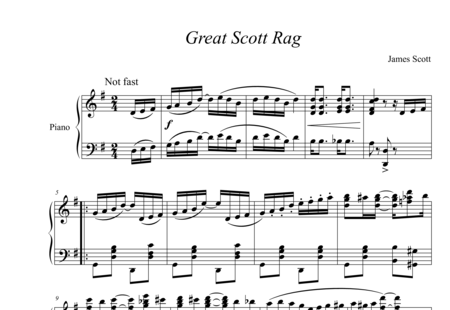 Scott, James: Great Scott Rag - Piano:0