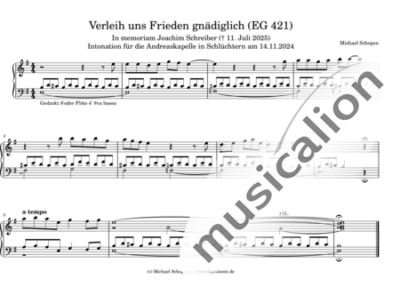 Schopen, Michael: Verleih uns Frieden gnädiglich - Orgel:0