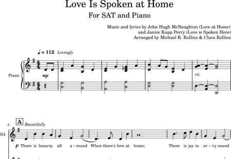 McNaughton, John Hugh: Love Is Spoken at Home - Coro>SAB+Piano:0