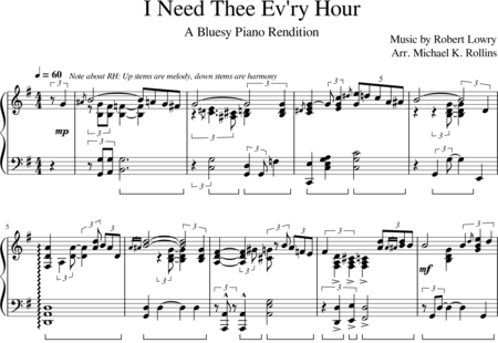 Lowry, Robert
: I Need Thee Ev'ry Hour - Piano:0