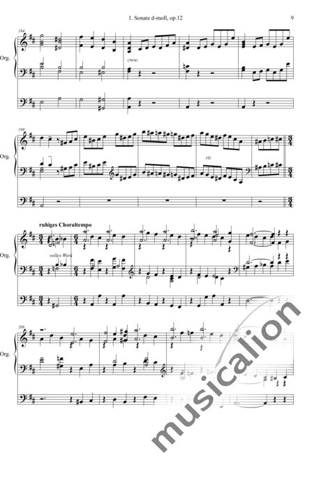 Schumann, Camillo: Sonata No. 1 in D-minor IV Finale ( using Lobt Gott, ihr Christen all - Organ>wped:9