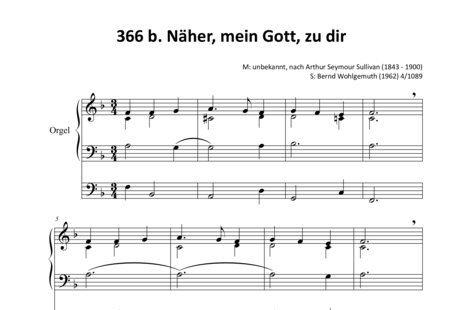 Sullivan, Arthur: Näher, mein Gott zu dir (Mel. II) (2) - Orgel>mPed:0