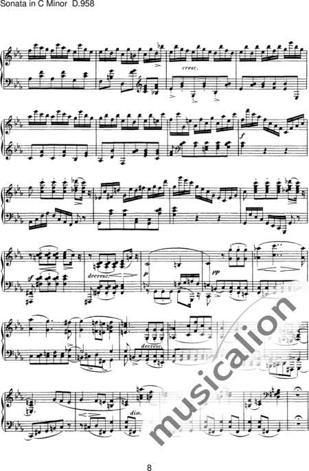 Schubert, Franz (Peter): Piano Sonata No. 19 in - Piano:8