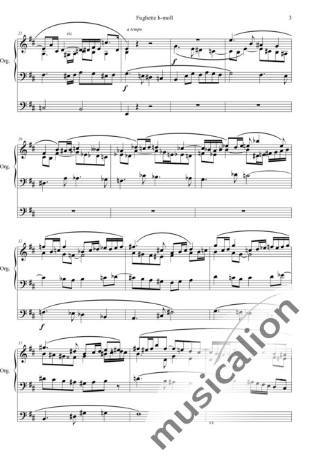 Renner, Joseph: Fughette h-moll - Orgel>mPed:3