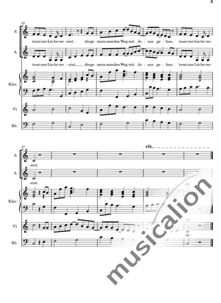 Kock, Elisabeth: Brannte uns nicht das Herz (Did Our Heart Not Burn) - Solo>sop/alt+Pf+[Vln+Db]:5