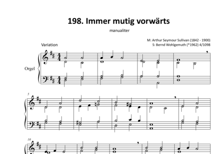 Sullivan, Arthur: Immer mutig vorwärts (2) - Orgel:0