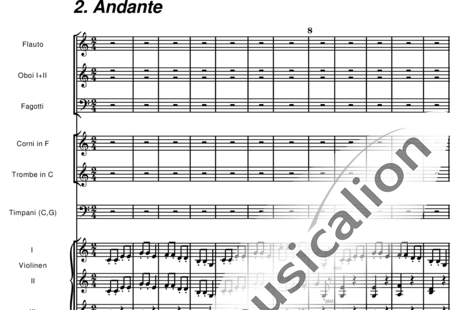 Haydn, (Franz) Joseph: Sinfonie Nr.94 in G-Dur, 2.Satz - Violine 3+[Fl+Ob2+Fg]+[HnF+TrpC]+Pk+BC+[Vla+Vc]:0