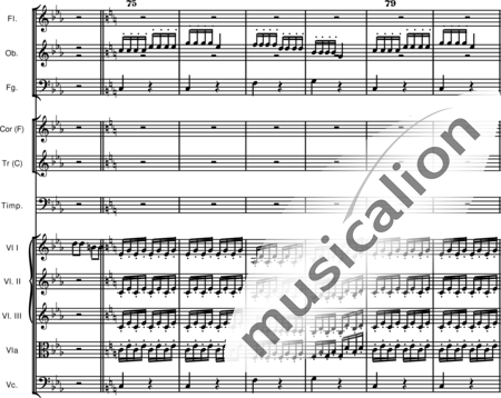 Haydn, (Franz) Joseph: Sinfonie Nr.94 in G-Dur, 2.Satz - Violine 3+[Fl+Ob2+Fg]+[HnF+TrpC]+Pk+BC+[Vla+Vc]:10