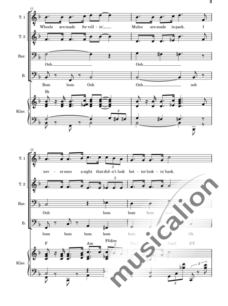 Loewe, Frederick: Wand'rin' Star - Chor>TTBB+Klavier:3