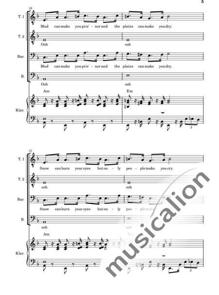 Loewe, Frederick: Wand'rin' Star - Chor>TTBB+Klavier:5