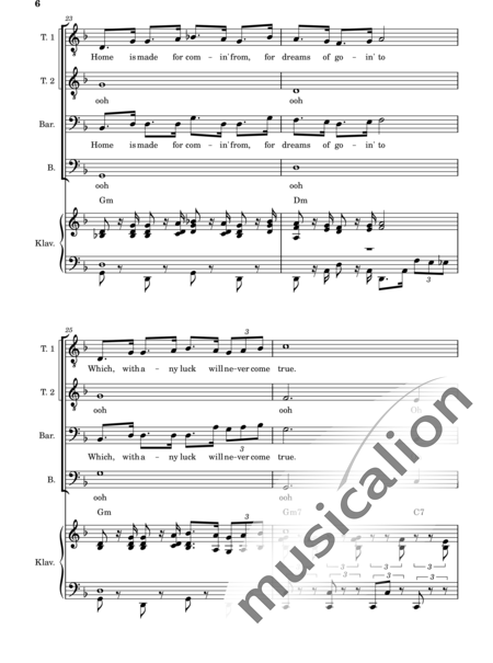 Loewe, Frederick: Wand'rin' Star - Chor>TTBB+Klavier:6