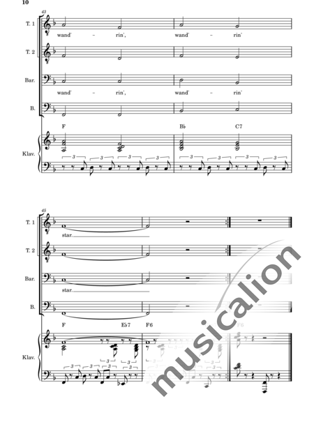 Loewe, Frederick: Wand'rin' Star - Chor>TTBB+Klavier:10