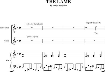 Knapicius, Joseph: The lamb - Solo>Ten+Chor>X+Kl:0
