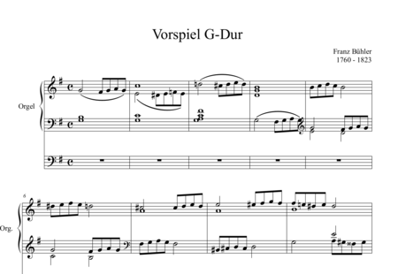 Bühler, Franz: Vorspiel G-Dur - Orgel>mPed:0